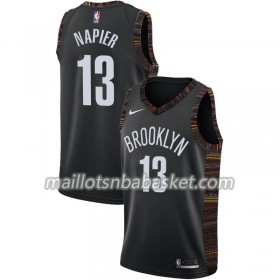 Maillot Homme Brooklyn Nets Shabazz Napier 13 2018-19 Nike City Edition Noir Swingman